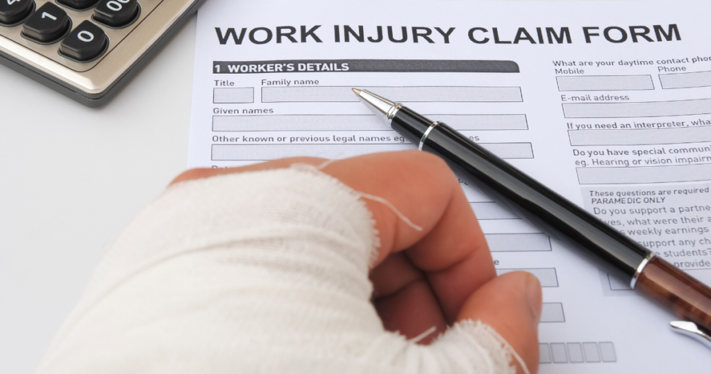 injured person filing workers comp form