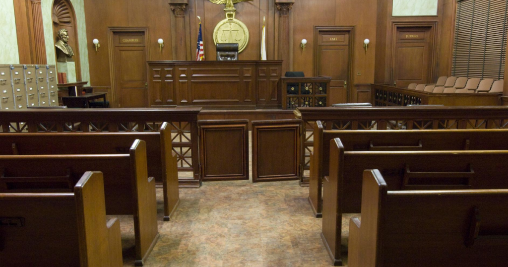 empty American courtroom
